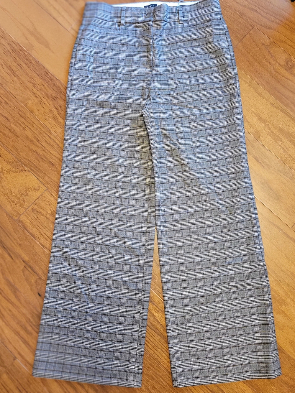 Womens LOFT Heavy Gray Plaid Lined Dress Pants 10 NWT